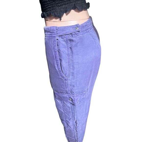 Weekendz off purple mid rise cargo adjustable waist pants M - Picture 5 of 6